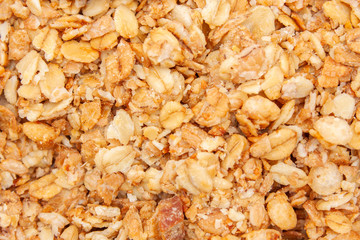 Texture of muesli with banana