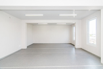 Light white empty office room with bright lighting