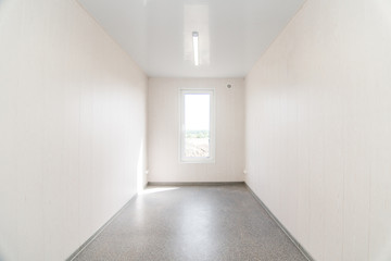 Light white empty office room with bright lighting