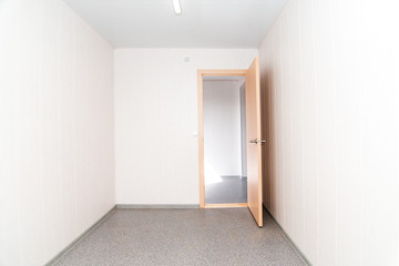 Light white empty office room with bright lighting