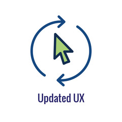 Website Update Icon - with arrows thin line - outline imagery