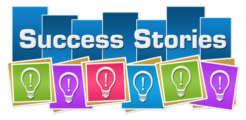 Success Stories Bulbs Blue Colorful Squares Boxes 