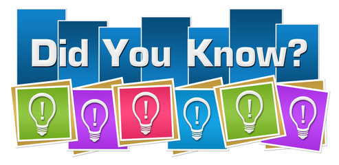 Did You Know Bulbs Blue Colorful Squares Boxes 