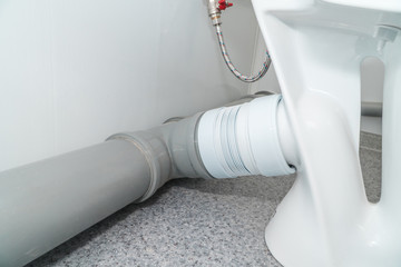 Photo of the established plastic pipes for water