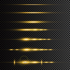 Abstract lines with glow light effect. Glow special light effect. Glowing lines on transparent background. Lines vector.