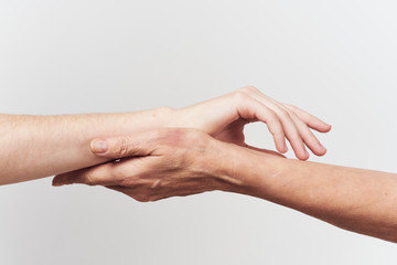 female hands isolated on white background