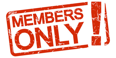 red stamp MEMBERS ONLY! - obrazy, fototapety, plakaty