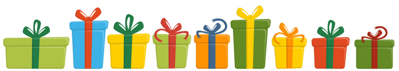 colored christmas gifts