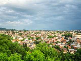 Fototapeta na wymiar Beautiful evening cityscape of Kutaisi, city in Georgia