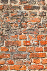 rötliche Ziegelsteinmauer, Ziegelsteine, Hintergrund, Deutschland, Europa