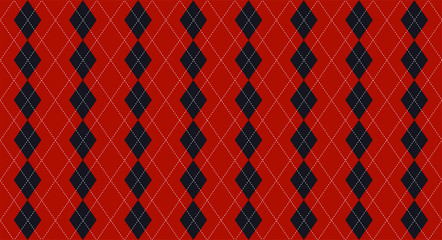Red And Black Argyle Pattern With Red Background