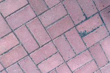 Paving tiles of red stone, background, texture