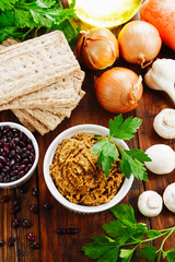 Pate with red beans and champignons