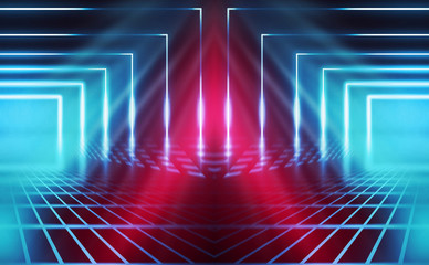 Empty background scene. Dark reflection of the street on the wet