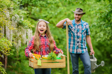 Planting flowers. Phases of moon help determine best time plant garden. Transplanting vegetables from nursery gardening center. Plant veggies. Planting season. Family dad and daughter planting plants