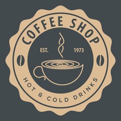Coffee shop logo design template. Vector illustration