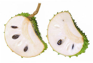 Soursop, Prickly Custard Apple isolated on white