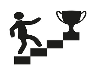 Icon person rises up