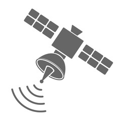 Flat filled satellite icon. Vector icon.