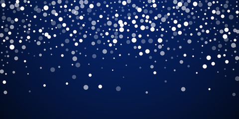 White dots Christmas background. Subtle flying sno