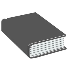 The book is in a thick cardboard binding. Vector icon.