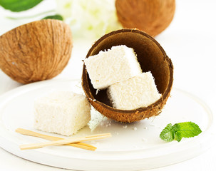 Homemade sweetness, sufa pigeon milk with coconut, mapshmellou.