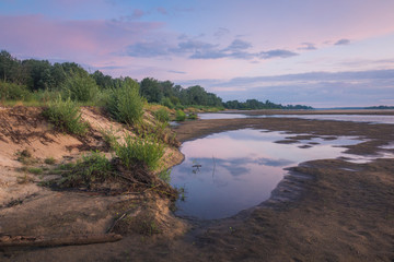 Morning on the Vistula River somewhere in Masovia, Poland