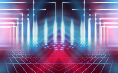 Empty background scene. Dark reflection of the street on the wet