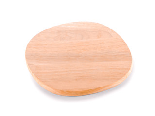 wood plate isolated on white background