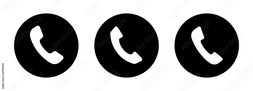 Poster Phone icon set. Set of vector handsets icons for use in web design, business card design and interface.