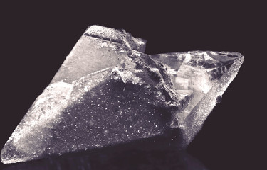the Twin Crystal Quartz, in dark black light- shade