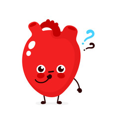 Cute heart with question mark character