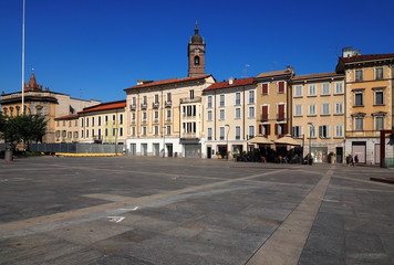 Fototapeta na wymiar Trento and Trieste Square in the middle of Monza city, Lombardy, Italy.