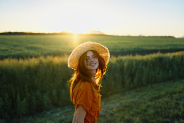 young woman in wheat field