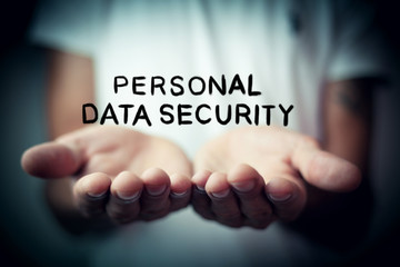 text Personal data security concept