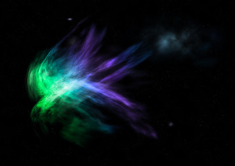 Star field in space and a nebulae. 3D rendering
