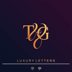 T & G TG logo initial vector mark. Initial letter T & G TG luxury art vector mark logo.