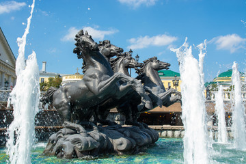 Obraz premium Water fountain near Kremlin, Moscow, Russia