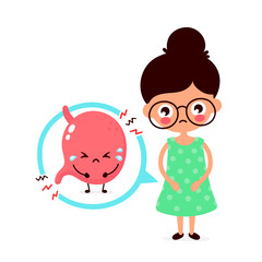 Sad sick young man with food poisoning 