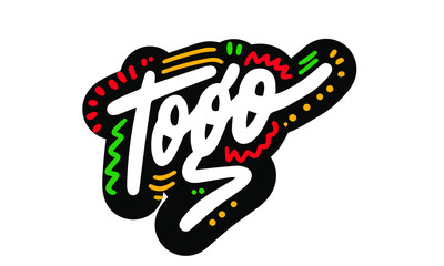 Togo  Word Text with Creative Handwritten Font Design Vector Illustration. - Vector