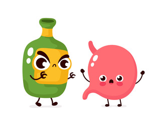 Angry scary alcohol bottle kill stomach 