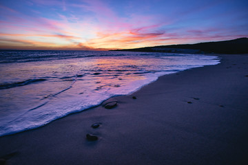 Purple orange sunset over the Spanish coast