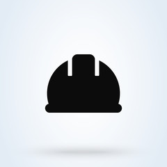 Construction helmet flat. Simple modern icon design illustration