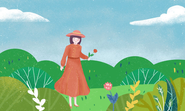 Young women in the outdoor