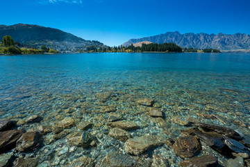 Wakatipu Lake at Queenstown New Zealand