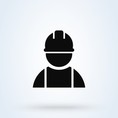 Construction worker. Simple modern icon design illustration