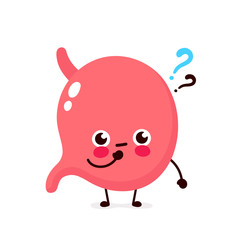 Cute stomach with question mark character