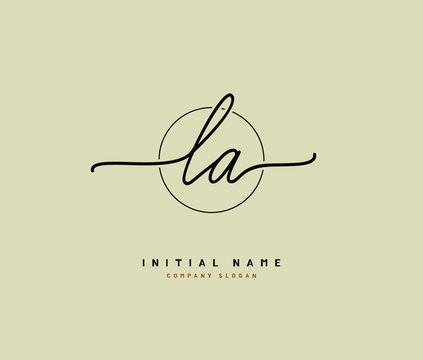 L A LA Beauty vector initial logo, handwriting logo of initial signature, wedding, fashion, jewerly, boutique, floral and botanical with creative template for any company or business.