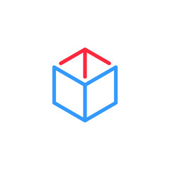 Geometric Cube Arrow Building Construction Architecture Logo Vector Business Company