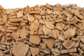 Background of many concrete debris piles.